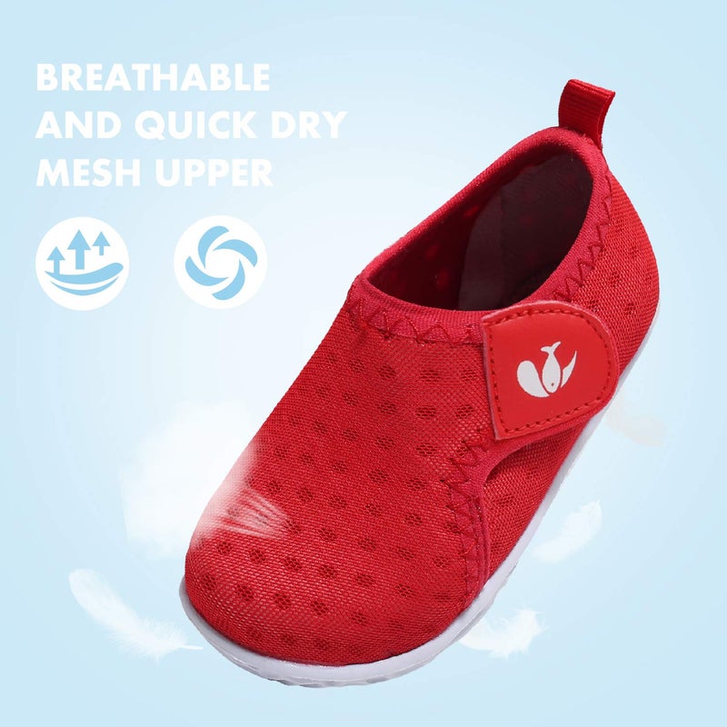 FEETCITY Water Shoes for Baby Boys Girls Quick Dry Barefoot Aqua Socks Beach Swim Pool Shoe Red 18-24 Months Infant - Image 3
